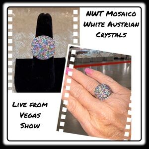 NWT Gorgeous Austrian Crystal / 925 Silver Size 7 ring from Mosaico